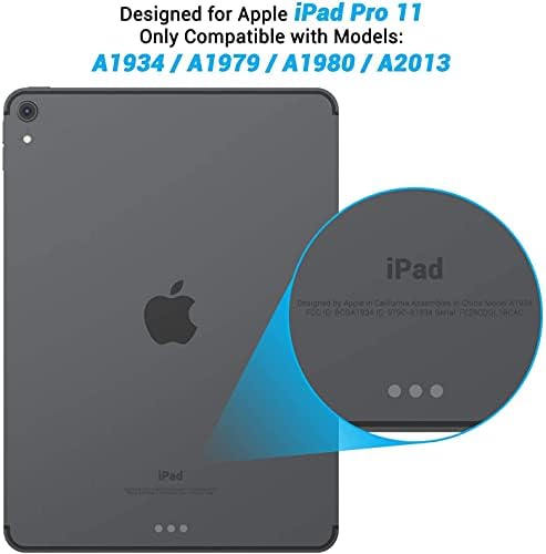Demacia asgens iPad Pro 11 'Crni prozirni slučaj, Podržite Apple olovke za punjenje vitkih laganih mekih TPU -ovih silikonskih