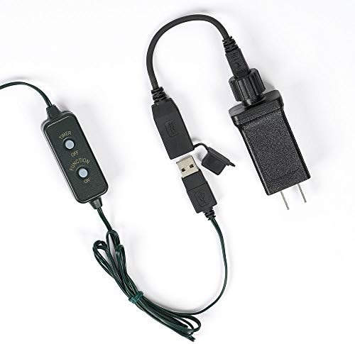Rimska svjetla Superbright LED USB 500L toplo bijela 42 ft, set zelene kabelske svjetlosti, 10 kontroler funkcije, 8 On/16