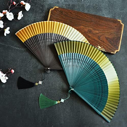 Ycfbh gradijentna boja japanskog stila sklopiva ventilator svilena tkanina ventilator malog cvijeća prazan ventilator ventilator