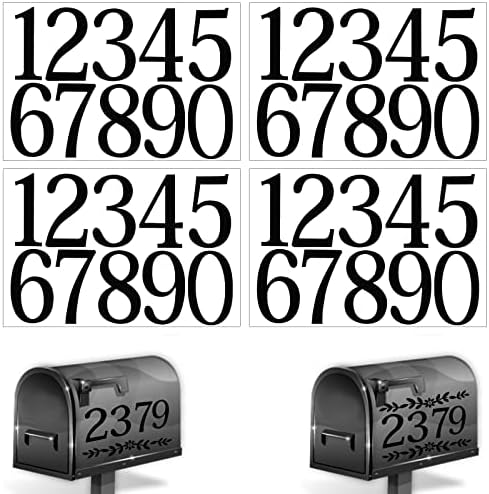 AIEX 2-inčni vinilni reflektivni broj poštanskog sandučića, 4 listova vodootporne naljepnice za poštanske sandučiće s 2pcs