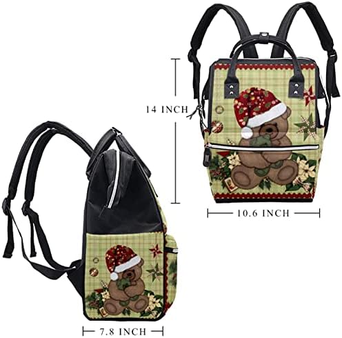 Guerotkr putovanja ruksak, vrećice pelena, vreća s ruksakom, crveni kabed medvjed životinjski vintage Božić