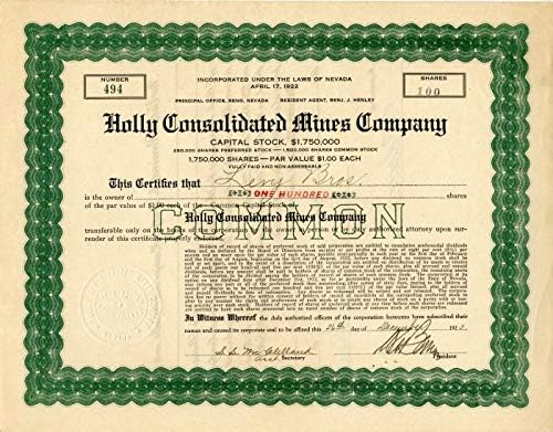 Hollie Consolidated Mainz Co. - Potvrda o razmjeni