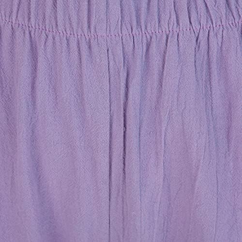 Ošišane hlače od pamuka i lana za Žene Ležerne ljetne Capri hlače s džepovima udobne hlače za plažu visokog struka Vintage
