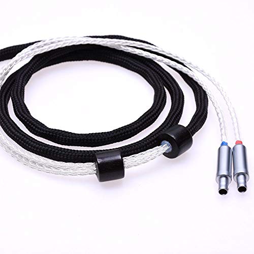 Crni 16-jezgreni 5-inčni posrebreni produžni kabel za nadogradnju slušalica kompatibilan s 1/4 6,35 mm utikačem od 1 do 4