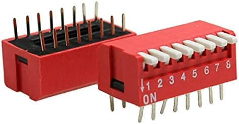 Novi Lon0167 2 kom Distichous crvena 8-struka DIP-sklopka 8P 16-kontakt tipa Piano (2 Stück zweireihig) 8-Struka 8P 16-pinskog