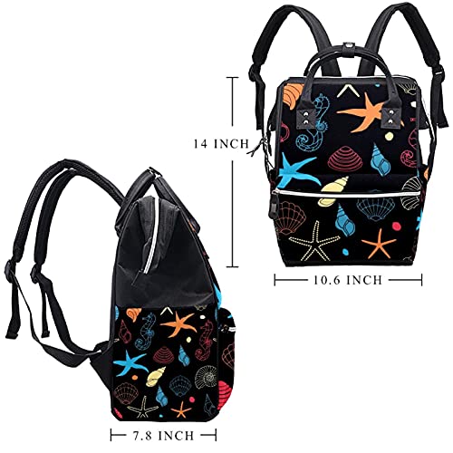 Seahorse pelene torbe za torbe mame ruksak Veliki kapacitet pelena vrećica za njegu za njegu bebe