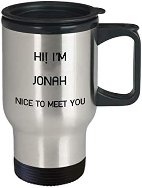 Ja sam Jonah Travel šalica jedinstveno ime Tumbler Poklon za muškarce žene 14oz od nehrđajućeg čelika