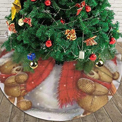 Lveshop Sretan Božić ljupki medvjed božićno drvce suknja luksuzno okrugli zatvoreni prostirka vanjska prostirka rustikalni