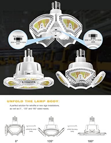 Rdj izbacivanje garažnog svjetla 3-smjer 3/4/5000K 3-Power 60W/80W/100W Podesiva snaga deformabilna LED garažna svjetla za
