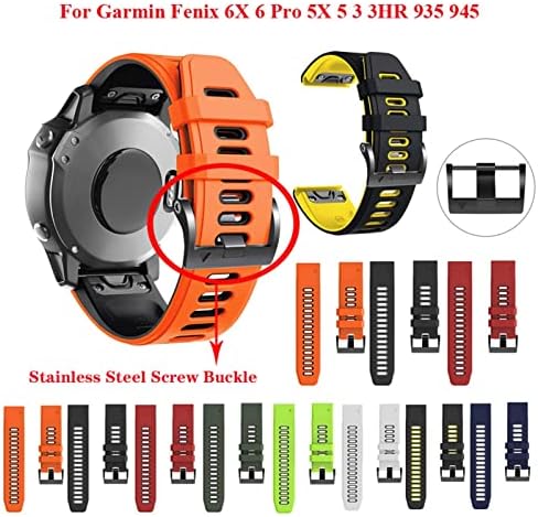 DJDLFA QuickFit Watchband za Garmin Fenix ​​6 6 Pro Silicone EasyFit Wrist remen za Fenix ​​6x 5x 5x 5x Plus 3 3hr Watch