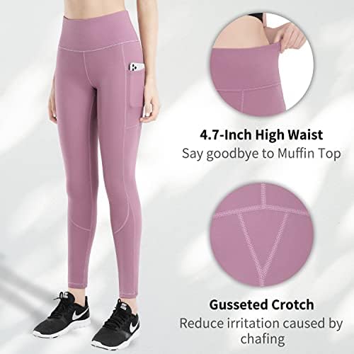 Hofi Women Yoga Capri gamaša: kontrola trbuha s visokim strukom s džepovima joga hlače - meka trening trčanje atletske vježbe