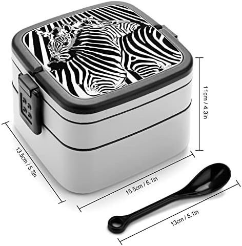 Stripes zebre ispisujte sve u jednoj bento kutiji za odrasle za ručak sa žlicom za školu/rad/piknik