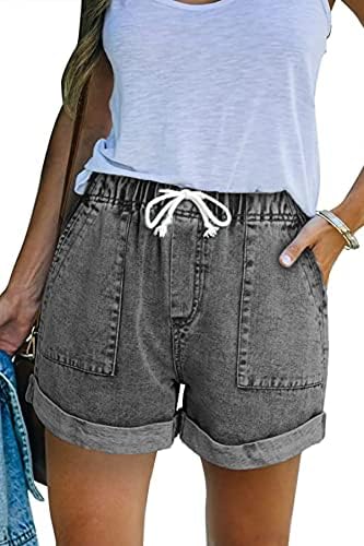 SMENG Womens casual traper kratke hlače s džepovima pamučni jean kratki