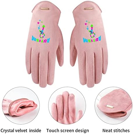 Autizam vrpca ženska runa zimske rukavice Topli zaslon osjetljiv na dodir puni prsti rukavice
