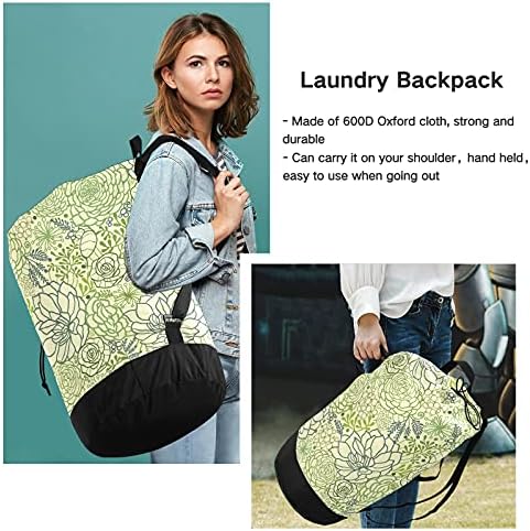 Zelena sočna torba za rublje s naramenicama ruksak za rublje torba za vezanje viseća košara za potrebe kampa, putovanja,