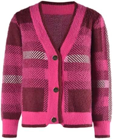 Kulywon jesenski zimski kardigan pleteni plišani patchwork džemper dugi rukav ulice dugački kardigan za žene za žene
