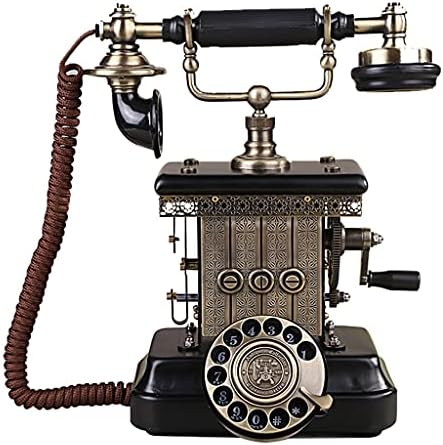Mxiaoxia Antique Telefon, klasični vintage kabelski telefon Europska fiksna telefona ukrasna rotacijska Dail s visećim slušalicama