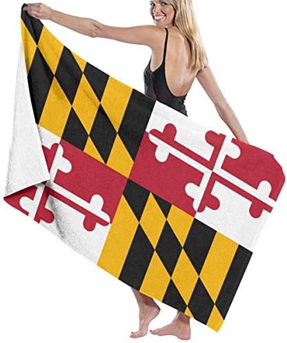 Zastava Maryland Microfiber plaže ručnika predimenzionirana za kupaonicu brze suhe ručnik za kupanje za žene muškarce