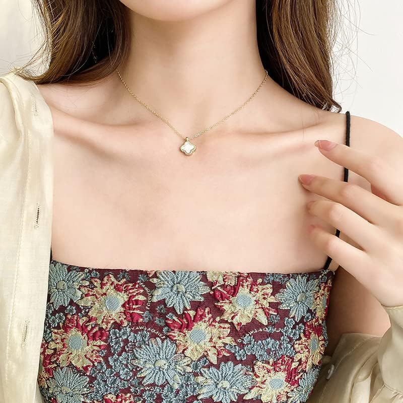 18K pozlaćena ogrlica sa sretnom djetelinom privjesak za žene Slatki jednostavni Modni nakit poklon za žene za djevojke