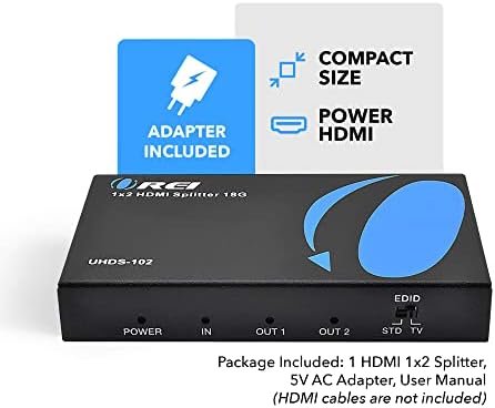 Orei Ultrahd 4K @ 60 Hz 1 x 2 HDMI SPITTER 1 IN 2 OUT 2 PORT 2: 8 -BIT - HDMI 2.0, HDCP 2.0, 18 GBPS, EDID, DUPLICITE / OIRLOR