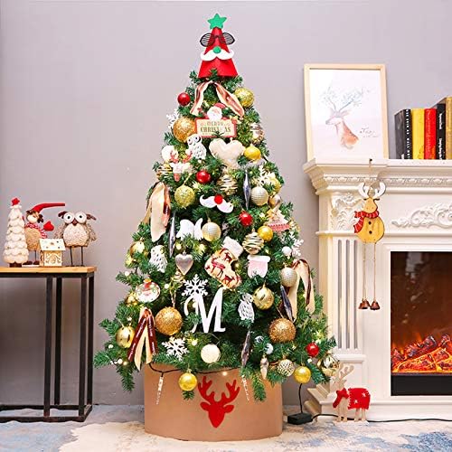 Yumuo set umjetnog božićnog drvca, Premium PVC Xmas Pine Tree s LED-om, bobicama, borovim konusima, ukrasima, prazničnim
