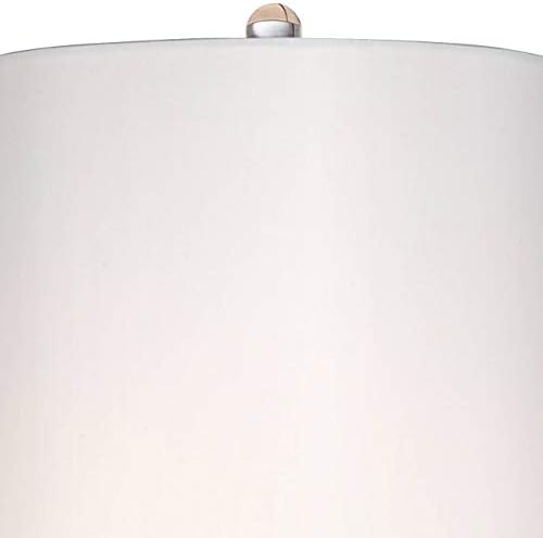 Moderna obalna stolna svjetiljka visoka 32 inča od tirkiznog umjetničkog stakla s bijelim cilindričnim sjenilom za spavaću