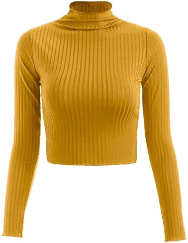 Ženski džemperi proljeće 2023. Čvrsta boja pletena dugih rukava obrezana dna pupka gornji predimenzionirani džemper