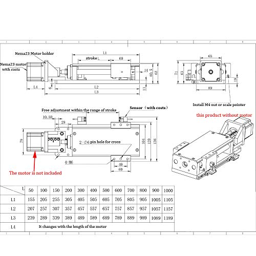 CNC električna linearna šina 600 mm hod poprečnog kliznog stola 91605 kuglični vijak 97 klizni modul za CNC stroj za graviranje