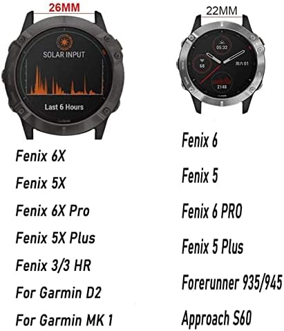 Mopz 22 mm sagle za Garmin Forerunner 945 935 Fenix ​​5 5Plus Fenix ​​6 Pro Silicone Smart Watch Band Quick Release Correa