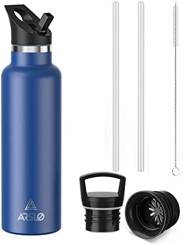 ARSLO izolirane boce od nehrđajućeg čelika, boce s dvostrukim zidom s poklopcem i slamom, BPA otporna na znoj bez hladnog
