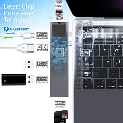 Adapter-USB hub C za MAC, model 2020 godine, многопортовый ključ 4K HDMI, Ethernet, USB-C Thunderbolt 3, čitač kartica SD/Micro