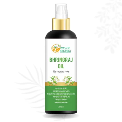 Organsko ajurvedsko biljno ulje za kosu Bhringrai, Aloe Vera, sezam, Kari listovi sprječavaju gubitak kose bez silikona i