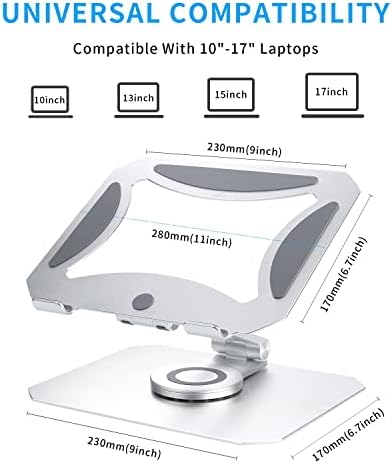 N/A 360 rotirajuća stolna računala Podesiva aluminijska bilježnica kompatibilna s 10-17 inča