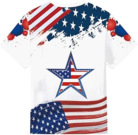 Ljetne košulje za muškarce, Muške majice s grafičkim printom, ležerna majica s uzorkom zastave od 3 tisuće 4. srpnja, Vintage