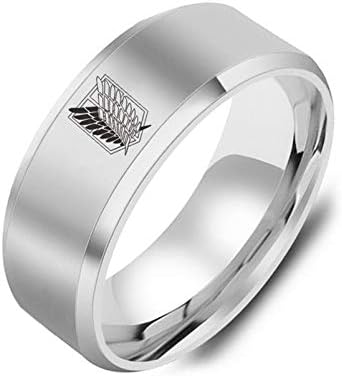 Anime prsten, logotip, prsten od nehrđajućeg čelika za muškarce, uglačani Anime prsten za prst, prsten za par od titana,