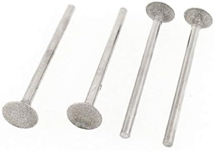 X-DREE Silver Tone Metallic Drill Hole okrugli ravni vrh u obliku t dijamanta dijamantna točka Blinder BIT Alat 3 mm x 8