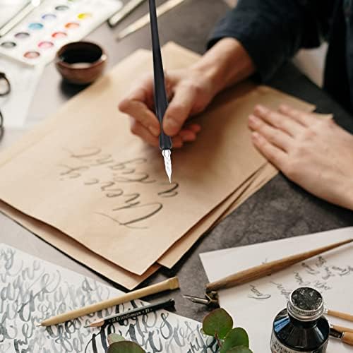 Wakauto olovka staklo kaligrafiju prakticiranje drva ručka kristalna dip tinta za umjetnost pisanje crteža potpisa poklon