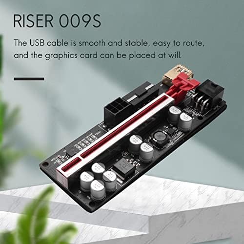 Beissaier 6PCS VER009 Plus SATA kartice s karticama s LED svjetlom 8 Čvrsti kondenzatori PCIE 1X do 16x PCIE RISER kartice
