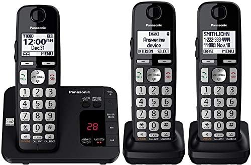Panasonic dodatni bežični slušalica za Panasonic KX-TGE433B/KX-TGE445B Telefonski modeli, crni