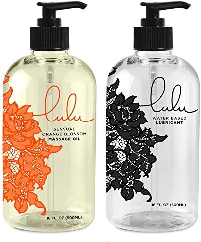 Lulu Orange cvjetanje masaže ulje s jojobom i esencijalnim uljima 16oz i osobnim mazivom. Lulu maziva prirodna voda na bazi