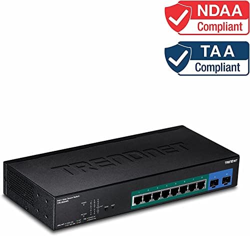 Trendnet 10-port Gigabit Web Smart Poe+ Switch, TPE-082WS, 8 x Gigabit POE+ Portovi, 2 x SFP utora, VLAN, QOS, LACP, IPv6