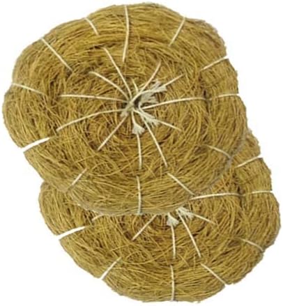 Okrugla krpa za pranje posuđa sašivena od kokosove kokosove kokosove kokosove | prirodna kokosova vlakna | prirodna smeđa