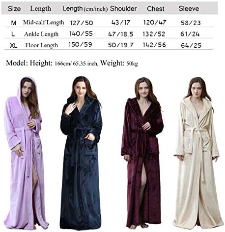 + Dugi ogrtač s kapuljačom za žene luksuzni Flanel Flis ogrtač Pune dužine Zimska topla pidžama spavaćica za tuširanje