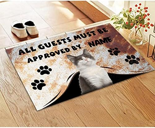 Svi gosti moraju biti odobreni od strane mačaka za ulazak u popločani dio popločanih područja travnjaka strugača cipela mačka