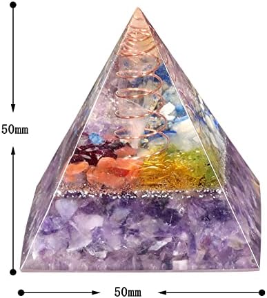 Amogeeli bakrena zavojnica zacjeljivanje kristalne orgone piramida za pozitivnu energiju ukras kamena za dom i ured, ametist