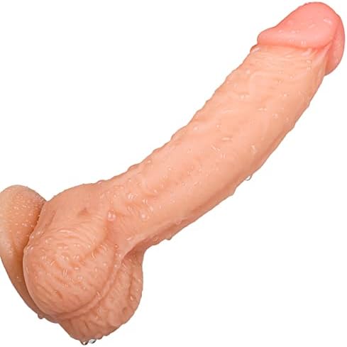7,3 inčni realistični dildosi, Mkpjoy dildo s usisnom šalicom za igru ​​bez ruku, fleksibilni penis s zakrivljenim osovinama