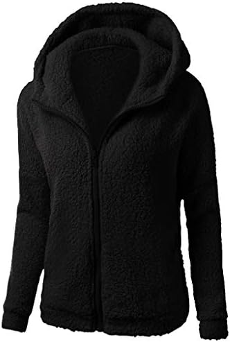 Yutanralne kapuljače za žene zima povremene tople ugodne jakne od fleka nadmašuju patentni zatvarač gustim plus matice majice