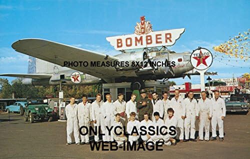 Samo Klassici 1959 Texaco benzinska postaja WWII Bomber Airplane 8x12 Photo Crew Službenici Aviation
