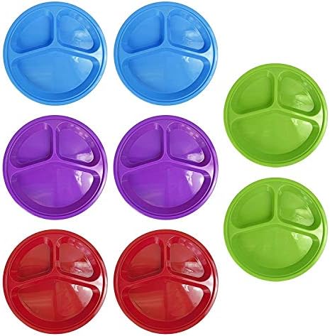 Skup raznih 3 odjeljka 10 Ploče - 4 boje 1,25 Dubina - BPA besplatno - Perilica posuđa Safe - Microwave Safe - zamrzivač