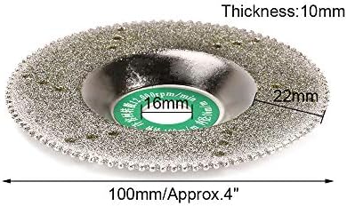 WENFO 2PCS 4 ”zupčanik Dijamantni obloženi konkavni šalica u obliku čaša za brušenje kotača Disk karbid metalni mlin rotacijski